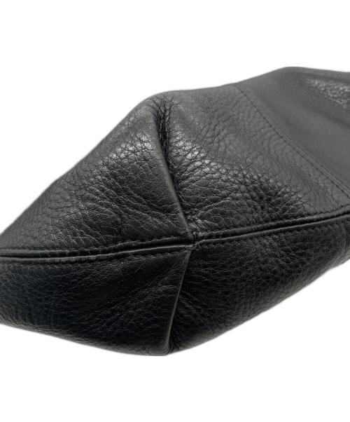 FURLA（フルラ）FURLA (フルラ) FURLA フルラ シボ革 レザー ラウンド ワンショルダー ショルダーバッグ ハンドバッグ ブラックの古着・服飾アイテム