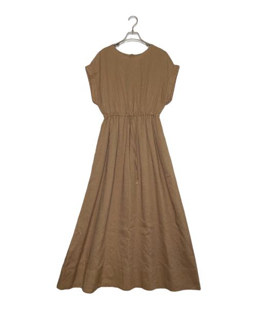 SHIPS（シップス）SHIPS (シップス) SHIPS シップス リネン 半袖ワンピース フレンチスリーブ ブラウン サイズ:Mの古着・服飾アイテム