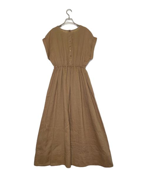 SHIPS（シップス）SHIPS (シップス) SHIPS シップス リネン 半袖ワンピース フレンチスリーブ ブラウン サイズ:Mの古着・服飾アイテム