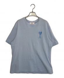 ami（アミ）の古着「ami アミ ハートロゴ 刺繍 半袖Tシャツ ブルー」｜スカイブルー