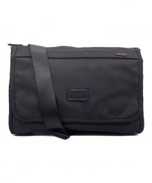 TUMI（トゥミ）の古着「TUMI トゥミ Alpha Ballistic Travel Flap Zip Crossbody ショルダーバッグ ビジネスバッグ」｜ブラック
