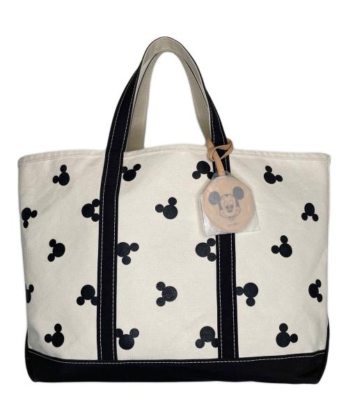 DISNEY（ディズニー）DISNEY L.L.Bean (エルエルビーン) L.L.Bean Disney エルエルビーン ディズニー BOAT AND TOTE ボートアンドトート キャンバストートバッグ 東京ディズニーリゾート30周年記念品 ベージュ×ブラックの古着・服飾アイテム