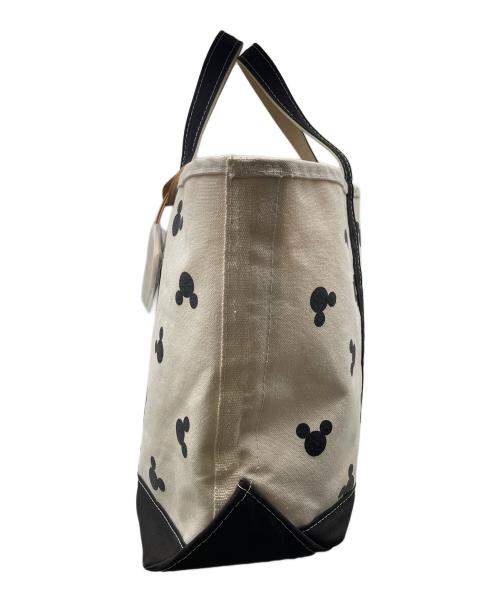 DISNEY（ディズニー）DISNEY L.L.Bean (エルエルビーン) L.L.Bean Disney エルエルビーン ディズニー BOAT AND TOTE ボートアンドトート キャンバストートバッグ 東京ディズニーリゾート30周年記念品 ベージュ×ブラックの古着・服飾アイテム