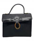 Christian Diorクリスチャン ディオール）の古着「Christian Dior クリスチャン ディオール トロッター オーバル金具 ハンドバッグ 2WAY」｜ブラック