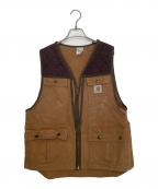 CarHarttカーハート）の古着「CarHartt カーハート 90's ハンティングベスト アメリカ製」｜ベージュ