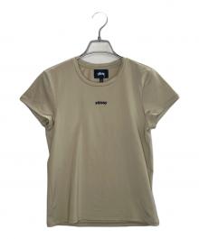 stussy（ステューシー）の古着「stussy ステューシー ミニストックロゴ Tシャツ クロップT チビT」｜ベージュ