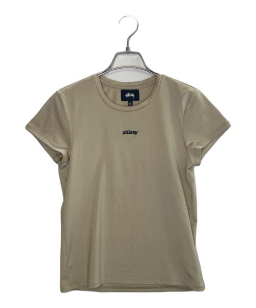 stussy（ステューシー）stussy (ステューシー) stussy ステューシー ミニストックロゴ Tシャツ クロップT チビT ベージュ サイズ:Sの古着・服飾アイテム