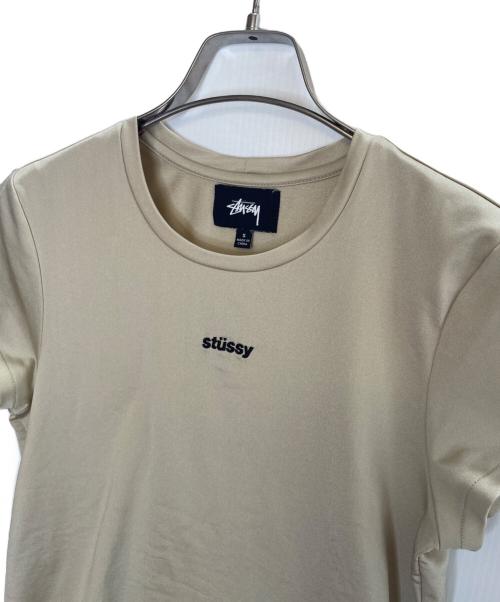 stussy（ステューシー）stussy (ステューシー) stussy ステューシー ミニストックロゴ Tシャツ クロップT チビT ベージュ サイズ:Sの古着・服飾アイテム