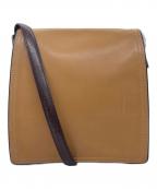 COACHコーチ）の古着「COACH コーチ オールドコーチ レザーフラップ スクエア ショルダーバッグ 6147 」｜カーキ