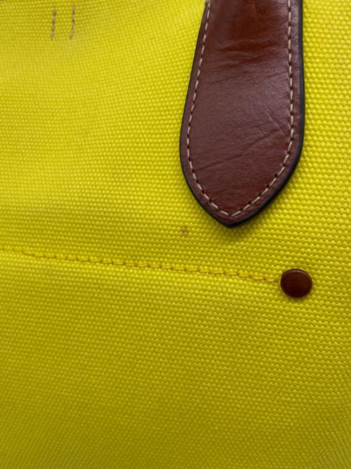 POLO RALPH LAUREN（ポロ・ラルフローレン）POLO RALPH LAUREN (ポロ・ラルフローレン) POLO RALPH LAUREN ポロ ラルフローレンキャンバス ミディアム Bellport ベルポート トート イエロー×ブラウンの古着・服飾アイテム