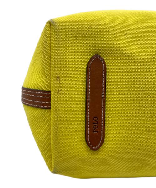 POLO RALPH LAUREN（ポロ・ラルフローレン）POLO RALPH LAUREN (ポロ・ラルフローレン) POLO RALPH LAUREN ポロ ラルフローレンキャンバス ミディアム Bellport ベルポート トート イエロー×ブラウンの古着・服飾アイテム