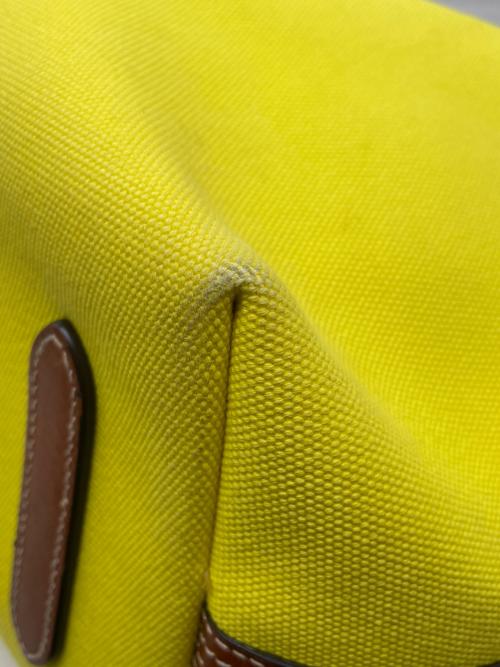 POLO RALPH LAUREN（ポロ・ラルフローレン）POLO RALPH LAUREN (ポロ・ラルフローレン) POLO RALPH LAUREN ポロ ラルフローレンキャンバス ミディアム Bellport ベルポート トート イエロー×ブラウンの古着・服飾アイテム