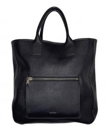 PAUL SMITH（ポールスミス）の古着「Paul Smith ポールスミス あおり トートバッグ サフィアーノレザー ビジネス」｜ブラック