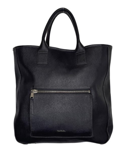 PAUL SMITH（ポールスミス）PAUL SMITH (ポールスミス) Paul Smith ポールスミス あおり トートバッグ サフィアーノレザー ビジネス ブラックの古着・服飾アイテム