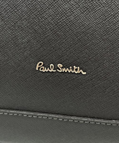 PAUL SMITH（ポールスミス）PAUL SMITH (ポールスミス) Paul Smith ポールスミス あおり トートバッグ サフィアーノレザー ビジネス ブラックの古着・服飾アイテム