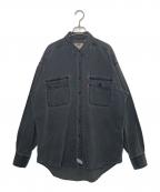 LEVI'Sリーバイス）の古着「LEVI'S  リーバイス 90's 緑タグ デニムシャツ 香港製 先染めブラック」｜グレー