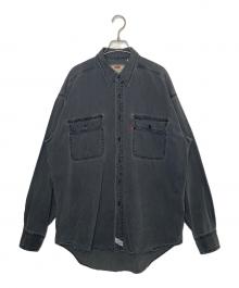 LEVI'S（リーバイス）の古着「LEVI'S  リーバイス 90's 緑タグ デニムシャツ 香港製 先染めブラック」｜グレー