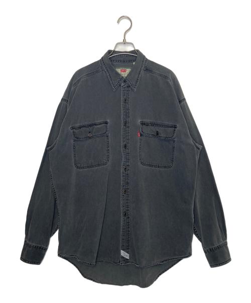 LEVI'S（リーバイス）LEVI'S (リーバイス) LEVI'S  リーバイス 90's 緑タグ デニムシャツ 香港製 先染めブラック グレー サイズ:Lの古着・服飾アイテム