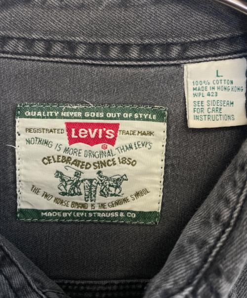 LEVI'S（リーバイス）LEVI'S (リーバイス) LEVI'S  リーバイス 90's 緑タグ デニムシャツ 香港製 先染めブラック グレー サイズ:Lの古着・服飾アイテム