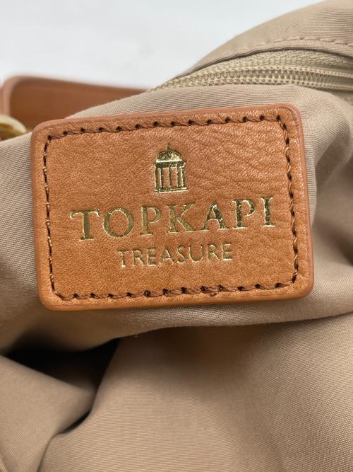 TOPKAPl（トプカピ）TOPKAPl (トプカピ) TOPKAPl トプカピ レース生地 トートバッグ レザーハンドル イエロー×ベージュの古着・服飾アイテム