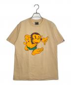 A BATHING APEアベイシングエイプ）の古着「A BATHING APE アベイシングエイプ BAPE HEADS TOUR Tシャツ 90年代 어 베이싱 에이프 베이프 헤즈 투어 반팔 티셔츠」｜ベージュ
