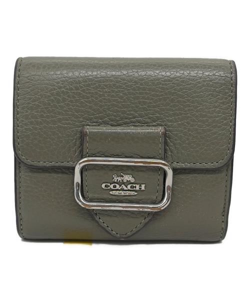 COACH（コーチ）COACH (コーチ) コンパクトウォレット グリーンの古着・服飾アイテム