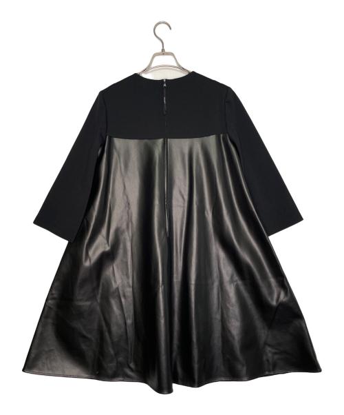 FOXEY NEWYORK（フォクシーニューヨーク）FOXEY NEWYORK (フォクシーニューヨーク) FOXEY NEWYORK フォクシーニューヨーク Dress Tessa 長袖 ワンピース フェイクレザー ブラック サイズ:42の古着・服飾アイテム