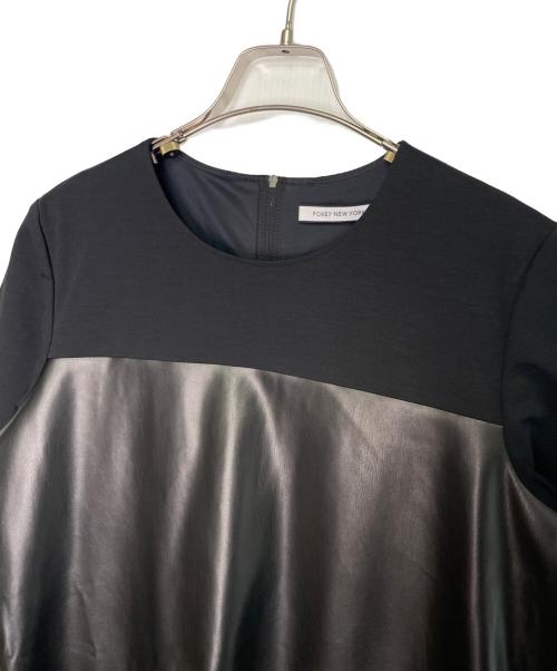 FOXEY NEWYORK（フォクシーニューヨーク）FOXEY NEWYORK (フォクシーニューヨーク) FOXEY NEWYORK フォクシーニューヨーク Dress Tessa 長袖 ワンピース フェイクレザー ブラック サイズ:42の古着・服飾アイテム