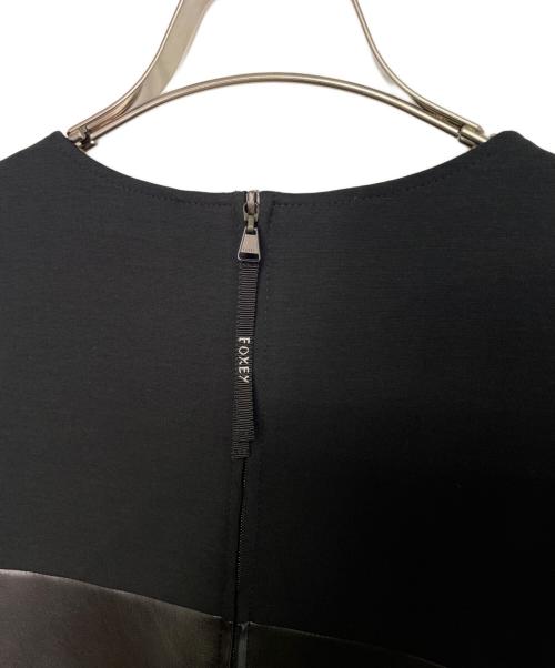 FOXEY NEWYORK（フォクシーニューヨーク）FOXEY NEWYORK (フォクシーニューヨーク) FOXEY NEWYORK フォクシーニューヨーク Dress Tessa 長袖 ワンピース フェイクレザー ブラック サイズ:42の古着・服飾アイテム