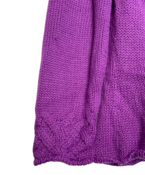 MFH（MFH）MFH (MFH) MFH KNITS ベビーアルパカ オフネック ニット セーター ケーブル編み パープル サイズ:Mの古着・服飾アイテム
