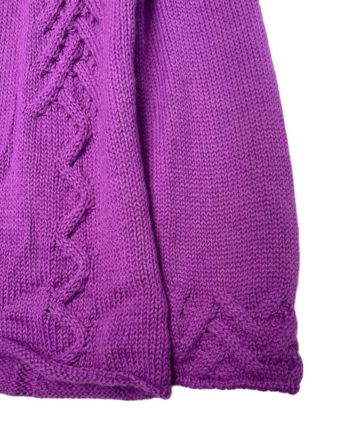MFH（MFH）MFH (MFH) MFH KNITS ベビーアルパカ オフネック ニット セーター ケーブル編み パープル サイズ:Mの古着・服飾アイテム