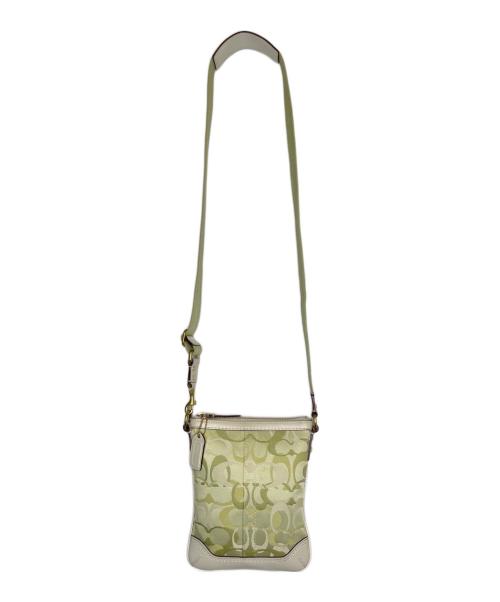 COACH（コーチ）COACH (コーチ) COACH コーチ ハンプトン オプティック シグネチャー ショルダーバッグ クロスボディ グリーン グリーン×ベージュの古着・服飾アイテム