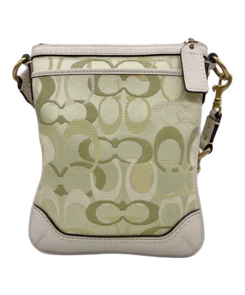COACH（コーチ）COACH (コーチ) COACH コーチ ハンプトン オプティック シグネチャー ショルダーバッグ クロスボディ グリーン グリーン×ベージュの古着・服飾アイテム