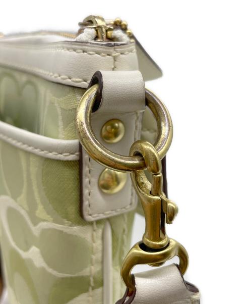 COACH（コーチ）COACH (コーチ) COACH コーチ ハンプトン オプティック シグネチャー ショルダーバッグ クロスボディ グリーン グリーン×ベージュの古着・服飾アイテム