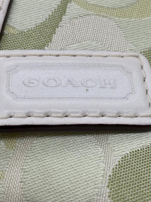 COACH（コーチ）COACH (コーチ) COACH コーチ ハンプトン オプティック シグネチャー ショルダーバッグ クロスボディ グリーン グリーン×ベージュの古着・服飾アイテム