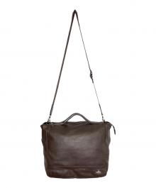 Vivienne Westwood（ヴィヴィアンウエストウッド）の古着「Vivienne Westwood ヴィヴィアンウエストウッド アセットレザー 2WAY ボストンバッグ」｜ブラウン