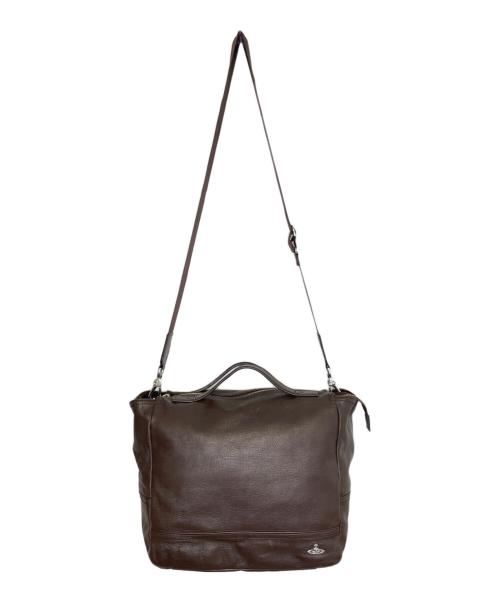 Vivienne Westwood（ヴィヴィアンウエストウッド）Vivienne Westwood (ヴィヴィアンウエストウッド) Vivienne Westwood ヴィヴィアンウエストウッド アセットレザー 2WAY ボストンバッグ ブラウンの古着・服飾アイテム