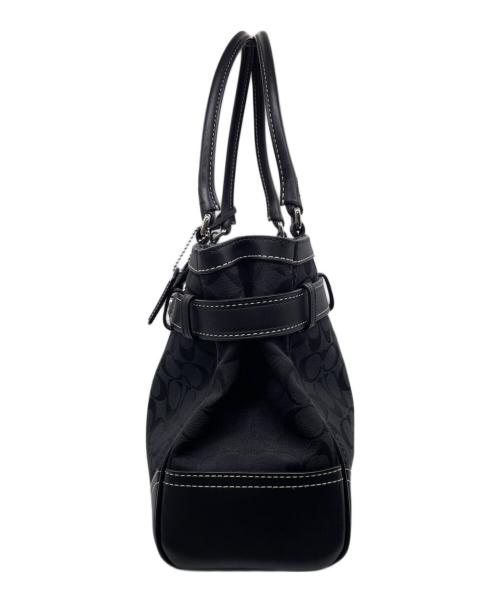 COACH（コーチ）COACH (コーチ) COACH コーチ ハンプトンズ シグネチャー 黒シグ ラージ キャリーオール ブラックの古着・服飾アイテム