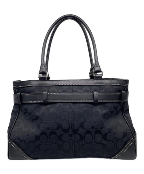 COACH（コーチ）COACH (コーチ) COACH コーチ ハンプトンズ シグネチャー 黒シグ ラージ キャリーオール ブラックの古着・服飾アイテム