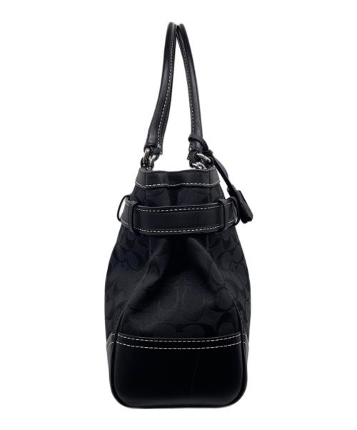 COACH（コーチ）COACH (コーチ) COACH コーチ ハンプトンズ シグネチャー 黒シグ ラージ キャリーオール ブラックの古着・服飾アイテム