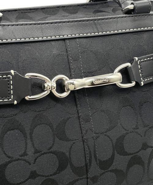 COACH（コーチ）COACH (コーチ) COACH コーチ ハンプトンズ シグネチャー 黒シグ ラージ キャリーオール ブラックの古着・服飾アイテム