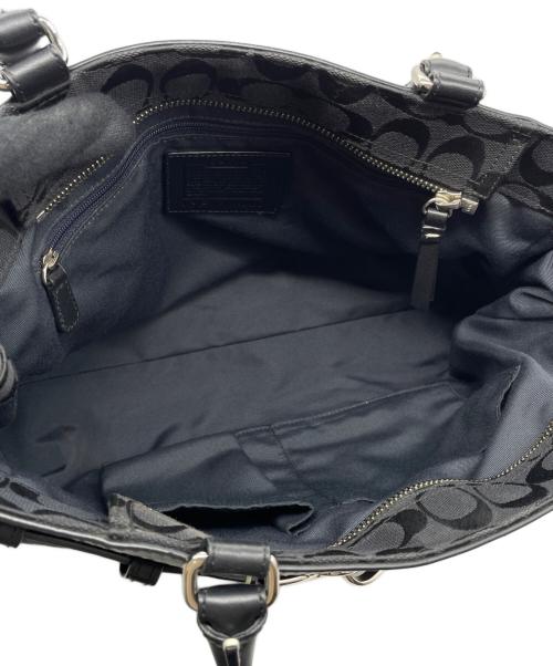 COACH（コーチ）COACH (コーチ) COACH コーチ ハンプトンズ シグネチャー 黒シグ ラージ キャリーオール ブラックの古着・服飾アイテム