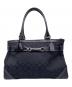 COACH（コーチ）の古着「COACH コーチ ハンプトンズ シグネチャー 黒シグ ラージ キャリーオール」｜ブラック