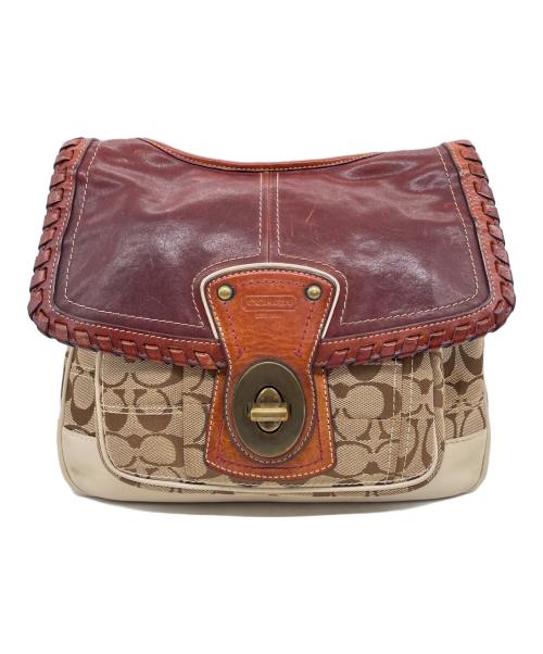 COACH（コーチ）COACH (コーチ) COACH コーチ 65周年記念 レガシー シグネチャー フラップ ショルダーバッグ  ベージュの古着・服飾アイテム