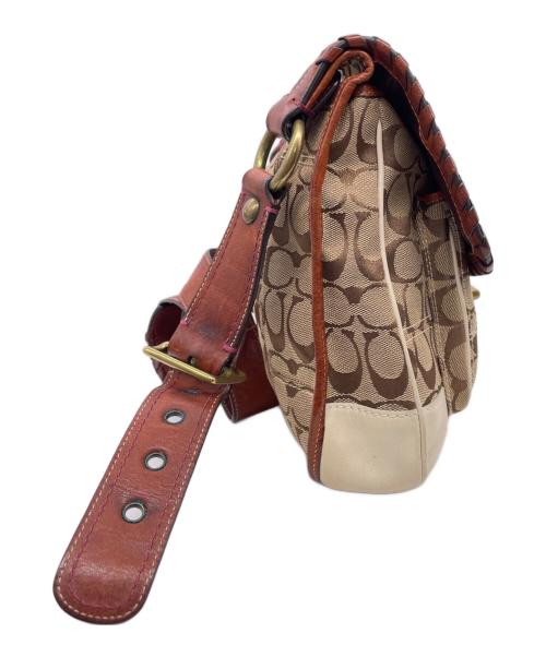 COACH（コーチ）COACH (コーチ) COACH コーチ 65周年記念 レガシー シグネチャー フラップ ショルダーバッグ  ベージュの古着・服飾アイテム