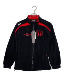 FILA×F1 Honda Racing Team（フィラ×エフワン ホンダ レーシングチーム）の古着「FILA フィラ F1 Honda Racing Team エフワン ホンダ レーシングチーム ジップフリース」｜ブラック×レッド