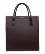 BURBERRYバーバリー）の古着「BURBERRY オールドバーバリー サフィアーノレザー スクエア トートバッグ 裏地ノバチェック」｜ブラウン