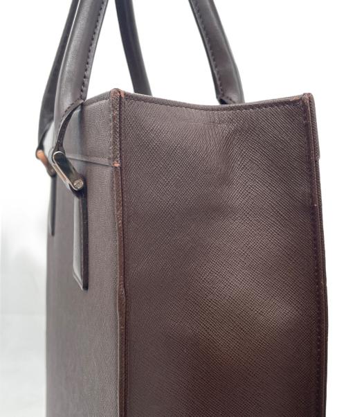 BURBERRY（バーバリー）BURBERRY (バーバリー) BURBERRY オールドバーバリー サフィアーノレザー スクエア トートバッグ 裏地ノバチェック ブラウンの古着・服飾アイテム