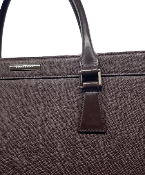 BURBERRY（バーバリー）BURBERRY (バーバリー) BURBERRY オールドバーバリー サフィアーノレザー スクエア トートバッグ 裏地ノバチェック ブラウンの古着・服飾アイテム