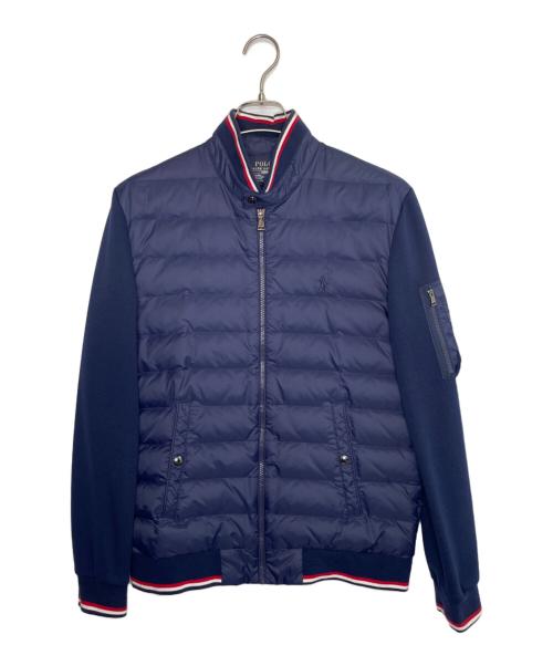 POLO RALPH LAUREN（ポロ・ラルフローレン）POLO RALPH LAUREN (ポロ・ラルフローレン) ダウン パネル ダブルニット ジャケット ハイブリット 切り替え ジャケット ネイビー サイズ:Sの古着・服飾アイテム